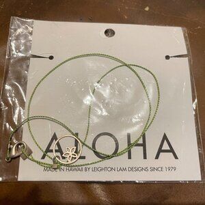 17" Casual Cord Necklace w/ Silver Dipped Pendant Made in Hawaii